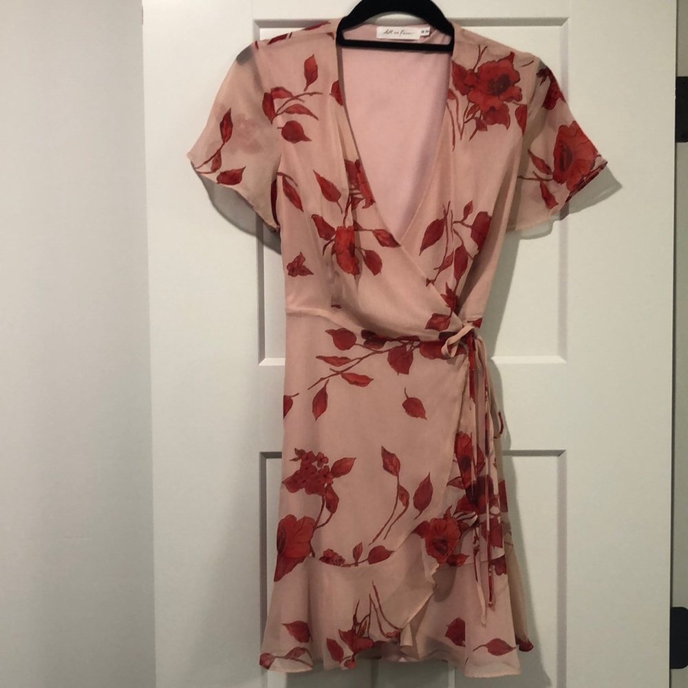 All in Favor short sleeve wrap dress, size XS